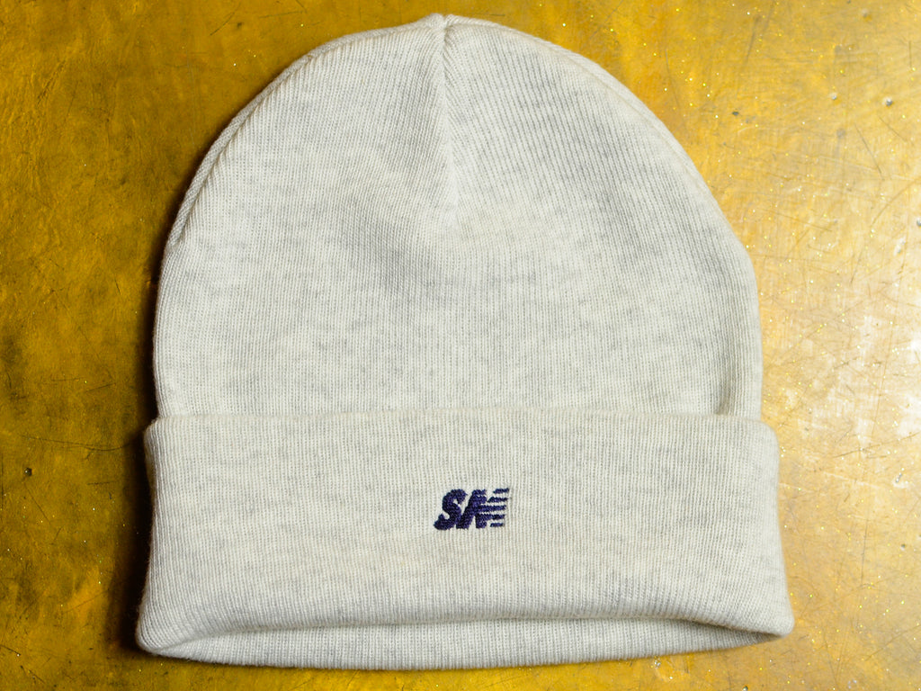 SM Classic Micro Embroidered Cuff Beanie - Ash / Navy