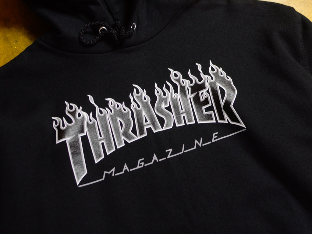 Thrasher Flame Logo Hood - Black