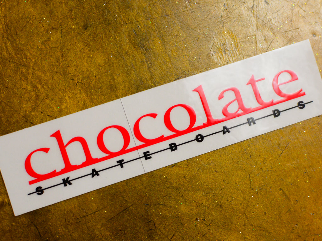 Chocolate Underline Sticker - White / Red