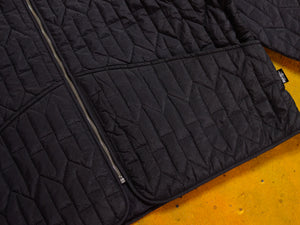 S Quilted Nylon Zip Jacket - Black