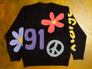 Flower and Peace Recycled Knit - Black
