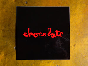 Chocolate Square Logo Large Sticker - Black