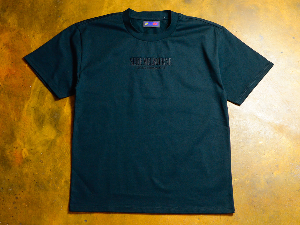 Little Lonsdale St. Heavyweight Embroidered T-Shirt - Pine Green / Black