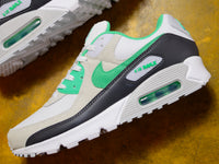 NIKE AIR MAX 90 'WHITE/SPRING GREEN-ANTHRACITE' ₹10,795, UK 7-11 Lace up  and feel the legacy. Produced at the intersection of art…