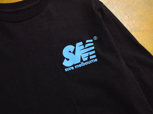 SM Long Sleeve T-Shirt - Black / Sky Blue