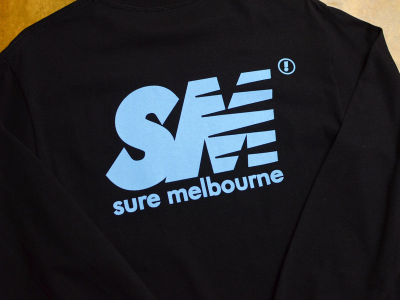 SM Long Sleeve T-Shirt - Black / Sky Blue