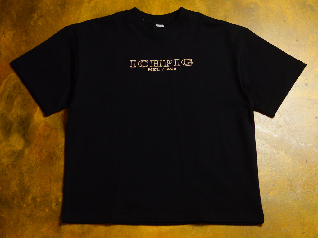 Heavyweight Embroidery  T-Shirt - Black