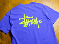 Pigment Shadow Graffiti T-Shirt - Mid Blue