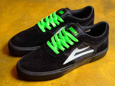 "Yeah Right" Staple - Black / UV Green Suede