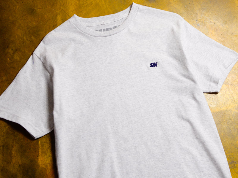 SM Micro Embroidered T-Shirt - Ash / Navy