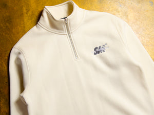 Droor SM Embroidered Half Zip Fleece - Ecru / Silver