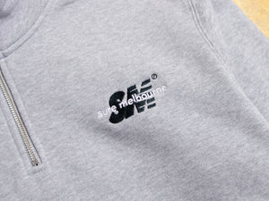 Droor SM Embroidered Half Zip Fleece - Grey Heather / Black