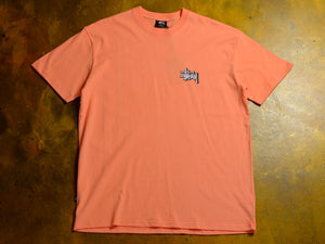 Solid Offset Graffiti T-Shirt - Peach