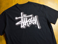 Solid Offset Graffiti T-Shirt - Black