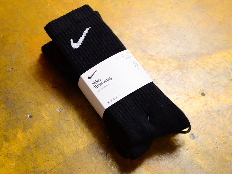 Nike Everyday Cushioned Crew Socks 3pk - Black / White