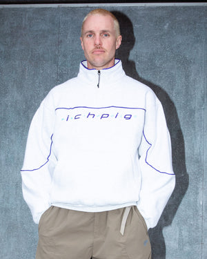 Genesis Panel 1/4 Zip - White Marle