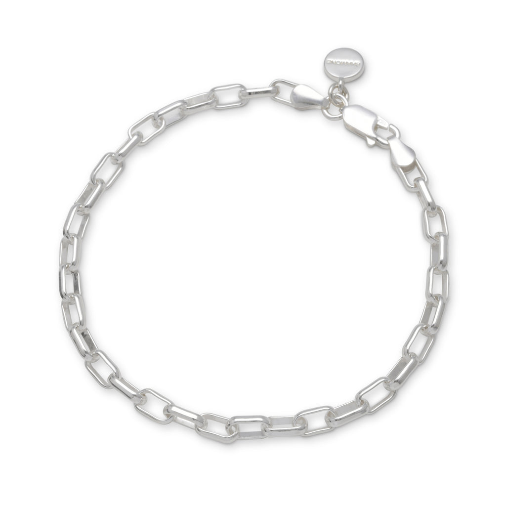 Jackie Sterling Silver Oval Link Chain Bracelet - 20 cm Length