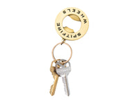 Classic Swirl Bottle Opener Keychain - Antique Brass