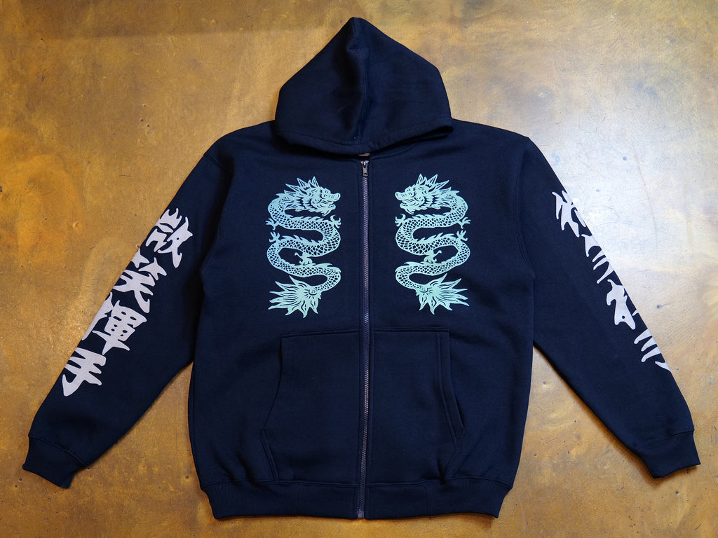 Double Happiness Zip Hoody - Navy