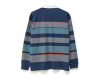 Variagated Stripe Rugby - Navy