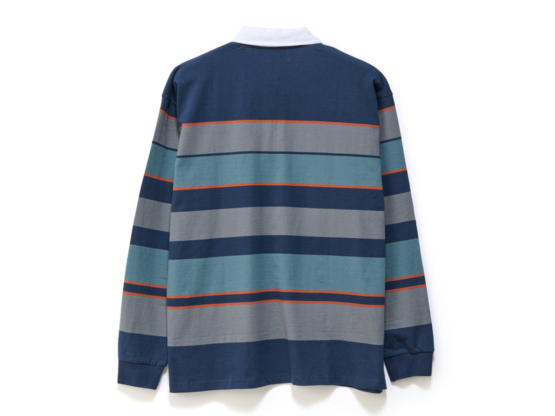 Variagated Stripe Rugby - Navy