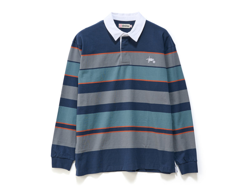 Variagated Stripe Rugby - Navy