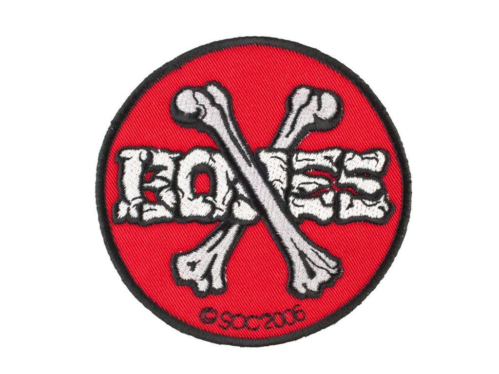 Bones Cross Patch - Red 3.5"