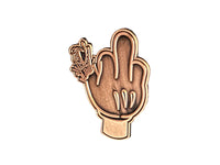 Cartoon Middle Finger Pin - Bronze