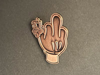 Cartoon Middle Finger Pin - Bronze