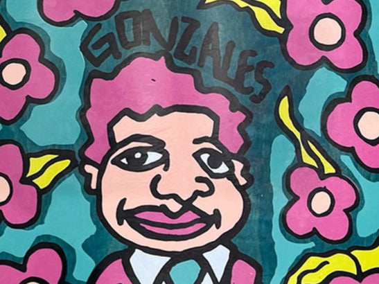 Mark Gonzales Gonz & Roses Teal Stain Stain Deck - 10