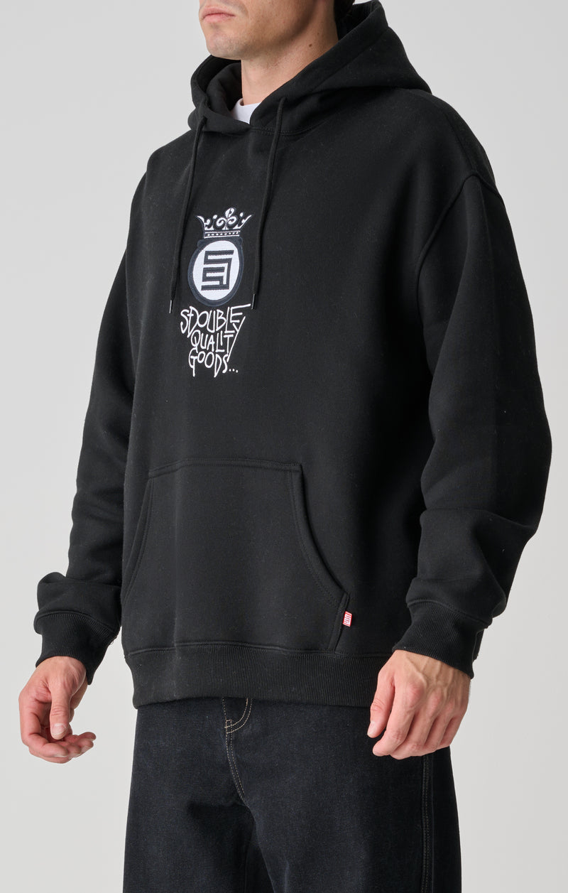 Crown Dot Hooded Fleece - Black