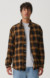 Plaid Classic Long Sleeve Shirt - Mustard