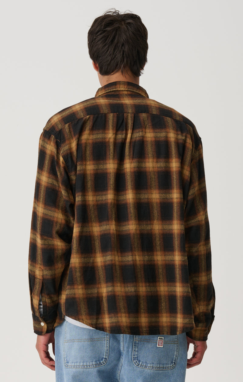 Plaid Classic Long Sleeve Shirt - Mustard