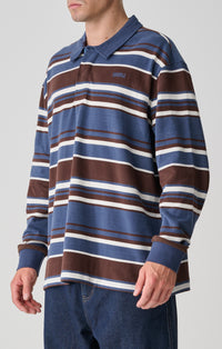 Peach Stripe Rugby - Navy