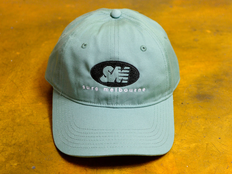 SM Oval Embroidered Cap - Sage / Black