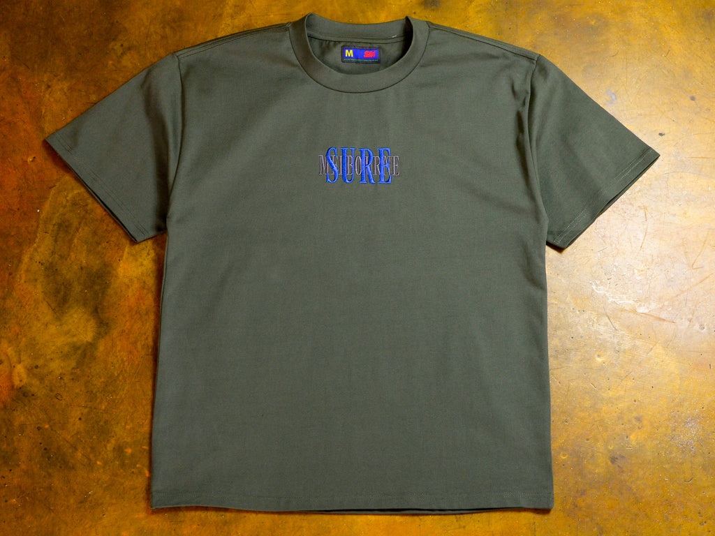Traffic Heavyweight Embroidered T-Shirt - Khaki Green