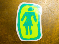Girl Sketchy OG Logo Large Sticker - Multi