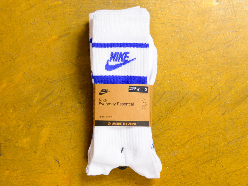 Nike Sportswear Everyday Essential Socks 3pk - White / Blue