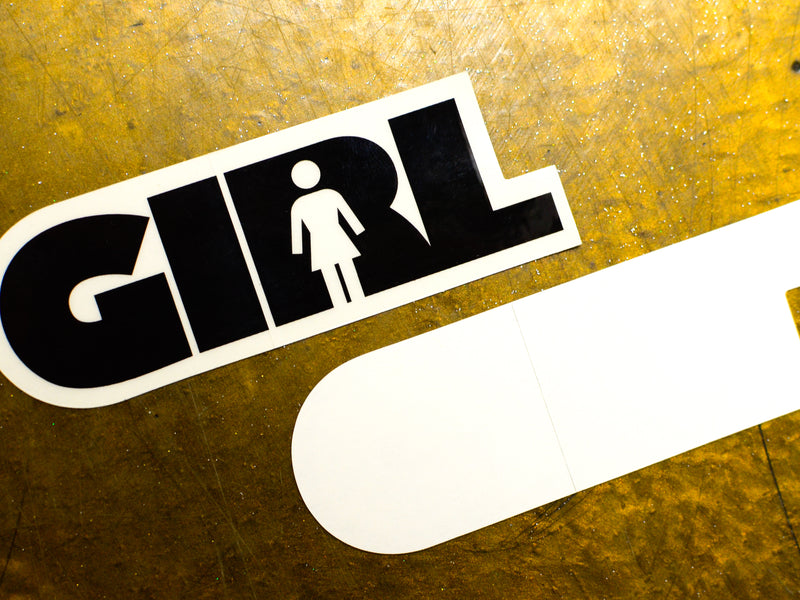 Girl Shadow Text Sticker - Multi