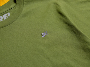 SM Classic Micro Embroidered T-Shirt - Military Green / Dark Grey
