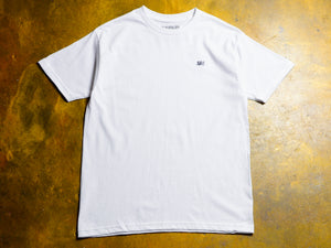 SM Classic Micro Embroidered T-Shirt - White / Dark Grey