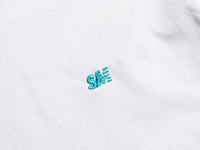 SM Classic Micro Embroidered T-Shirt - White / Teal
