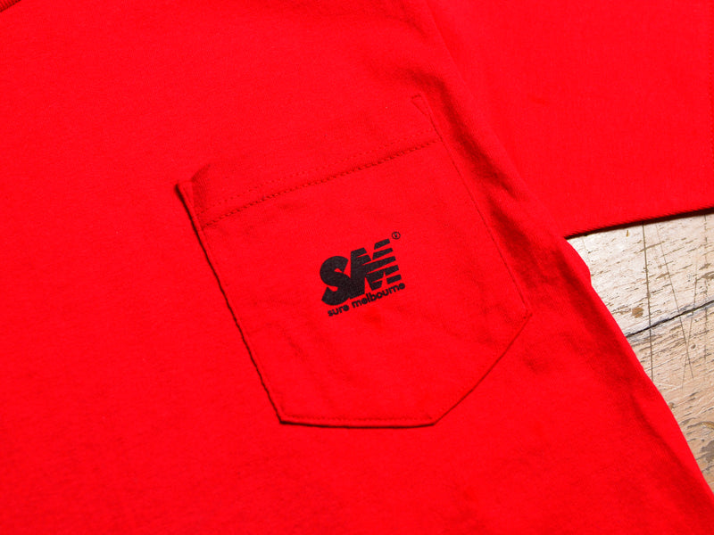 SM Classic Logo Pocket T-Shirt - Red / Black