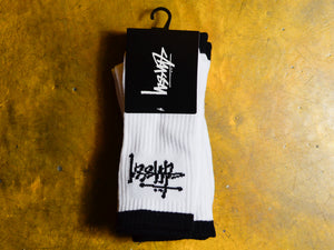 Men's Graffiti Crew 3pk Socks - White / Black