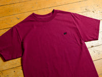 SM Classic Micro Embroidered T-Shirt - Burgundy / Black