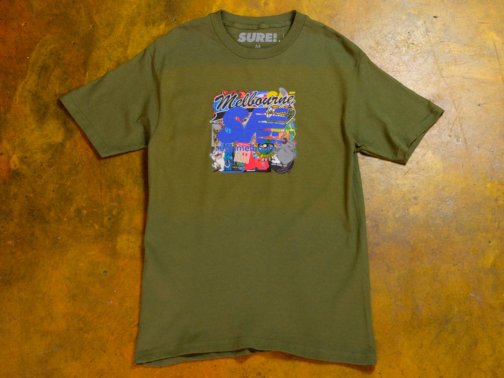 SM Sticker Toss T-Shirt - Military Green