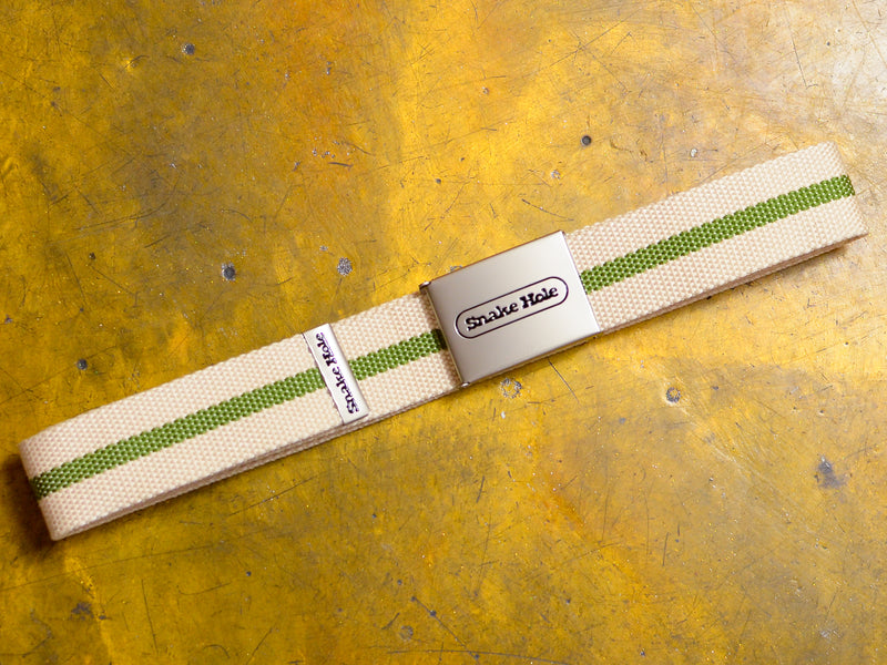 Seeker Webbed Belt - Cream / Olive