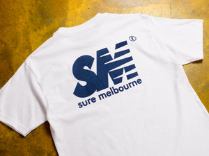 SM T-Shirt - White / Navy
