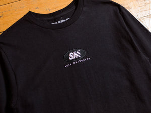 SM Oval Embroidered Long Sleeve T-Shirt - Black