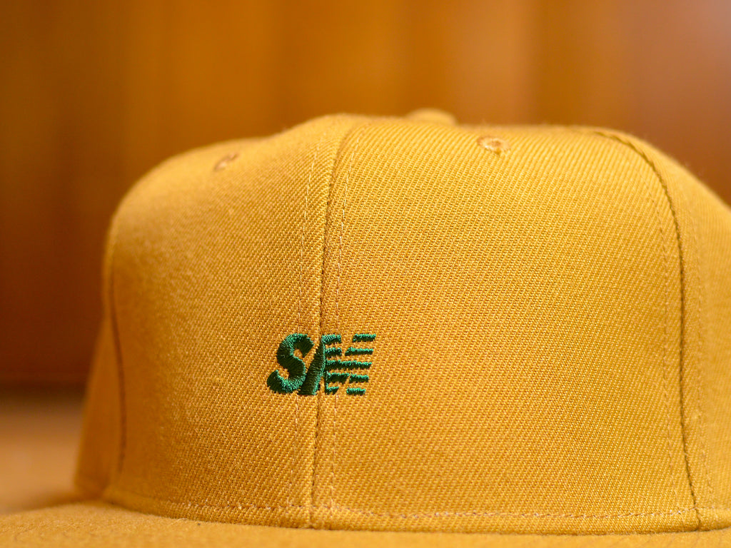 SM Classic Micro Embroidered Snapback Hat - Camel / Green